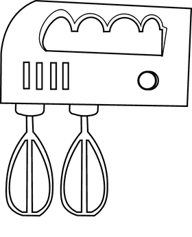 Whisk mixer black and white clipart
