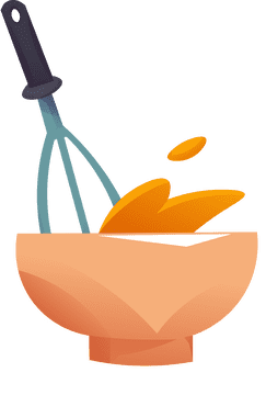 Whisk omelet clipart