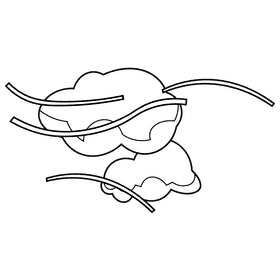 Wind clouds black and white clipart