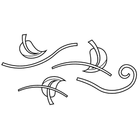 Wind leaves black and white clipart