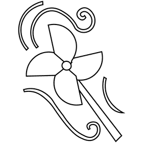 Wind windmill black and white clipart