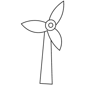 Wind windmill black and white clipart