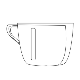 Coffee cup drawing black and white clipart