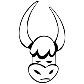 Yak head black and white clipart