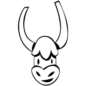 Yak head black and white clipart