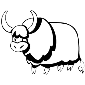 Yak black and white clipart