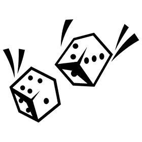 Dice couple falling black and white clipart