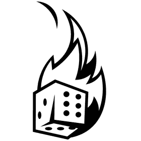 Dice fire black and white clipart