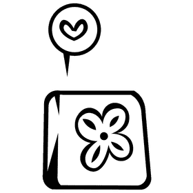 Dice heart black and white clipart
