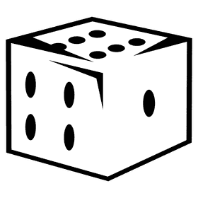 Dice single black and white clipart