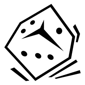 Dice tilted black and white clipart