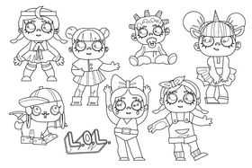 Lol surprise black and white vector