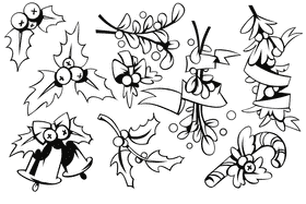 Mistletoe black and white vector