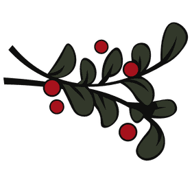 Mistletoe branches clipart