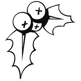 Mistletoe corner black and white clipart