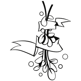 Mistletoe stripe black and white clipart
