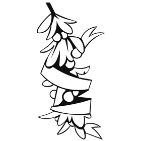 Mistletoe stripe black and white clipart