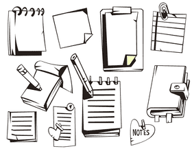 Notepad black and white vector