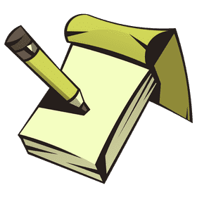 Notepad pencil writing clipart