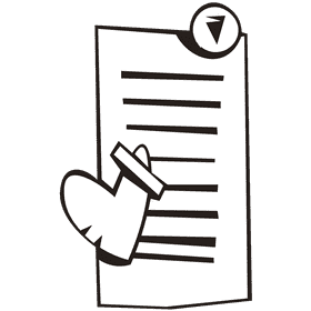 Notepad pin black and white clipart