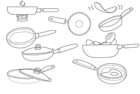 Pan black and white vector