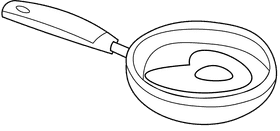 Pan egg black and white clipart
