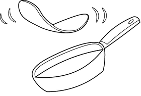 Pan pancake black and white clipart