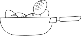 Pan potato black and white clipart