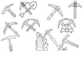 Pickaxe black and white vector