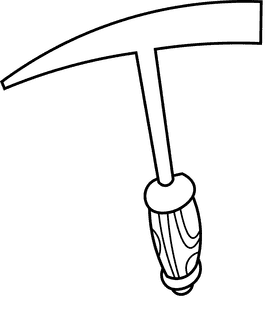 Pickaxe modern black and white clipart