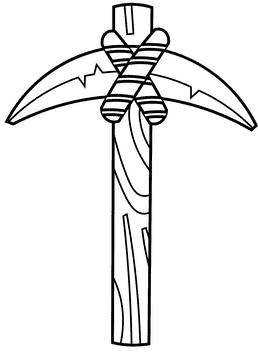 Pickaxe primitive black and white clipart