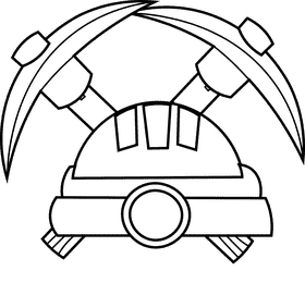 Pickaxe tools black and white clipart