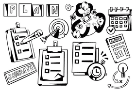 Plan black and white vector