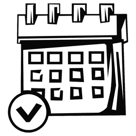 Plan calendar black and white clipart