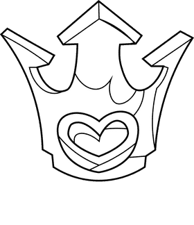 Princess crown aggressive black and white clipart