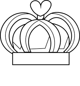 Princess crown dark black and white clipart