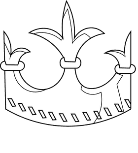 Princess crown peaks black and white clipart
