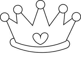 Princess crown pink black and white clipart