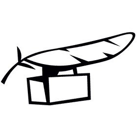 Quill ink bottle black and white clipart