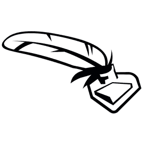 Quill ink bottle inside black and white clipart