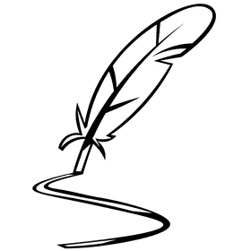 Quill line black and white clipart