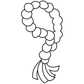 Ramadan beads black and white clipart