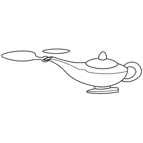 Ramadan lamp black and white clipart