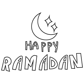Ramadan sign black and white clipart