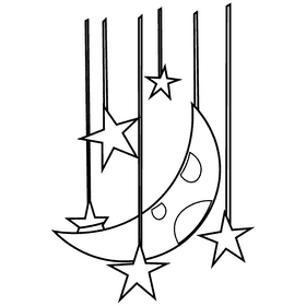 Ramadan stars black and white clipart