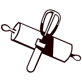 Rolling pin blender black and white clipart