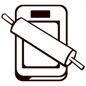 Rolling pin desk black and white clipart