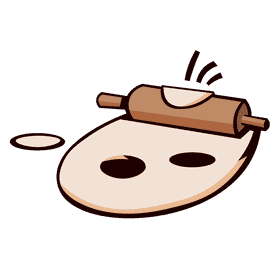 Rolling pin dough forms clipart