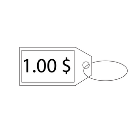 Price tag drawing black and white clipart
