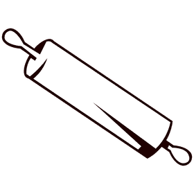 Rolling pin black and white clipart
